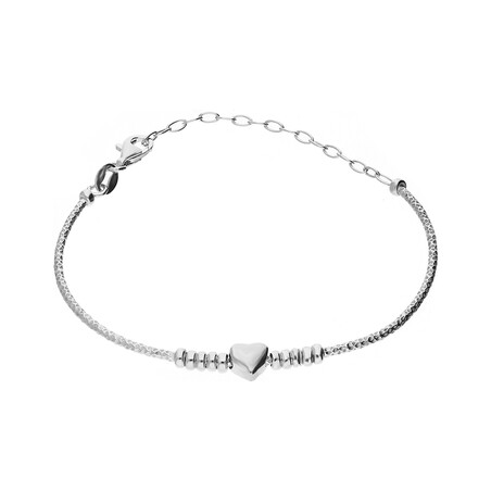 Bransoleta srebrna bangle grawerowana z kulkami i sercem nr NI438 próba 925