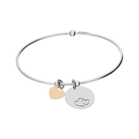 Bransoleta bangle kółko grawer+serce rose nr RT BIG bangle serce rose próba 925