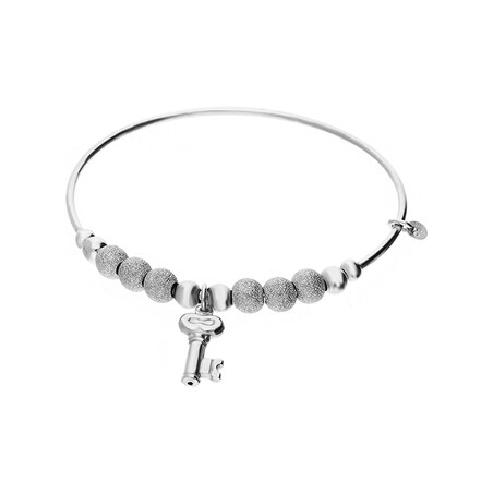 Bransoleta bangle kulki piaskowane z zawieszką nr NI0235-BR próba 925