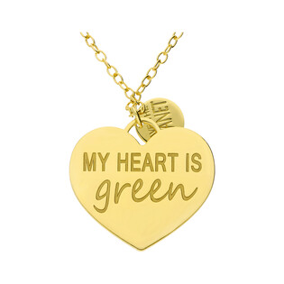 Naszyjnik srebrny pozłacany MY HEART IS GREEN TA CLT10267 GOLD próba 925