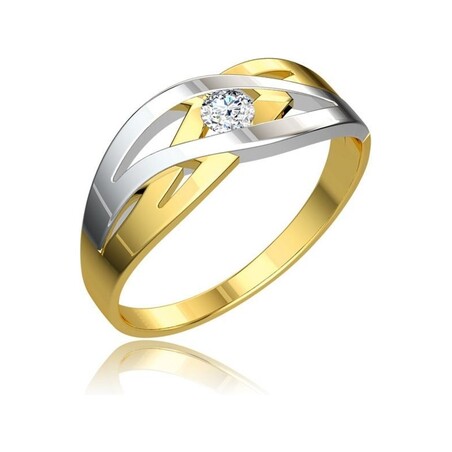 Złoty Pierścionek Zaręczynowy Braid pr. 585 z Diamentem - JubilerSezam.pl