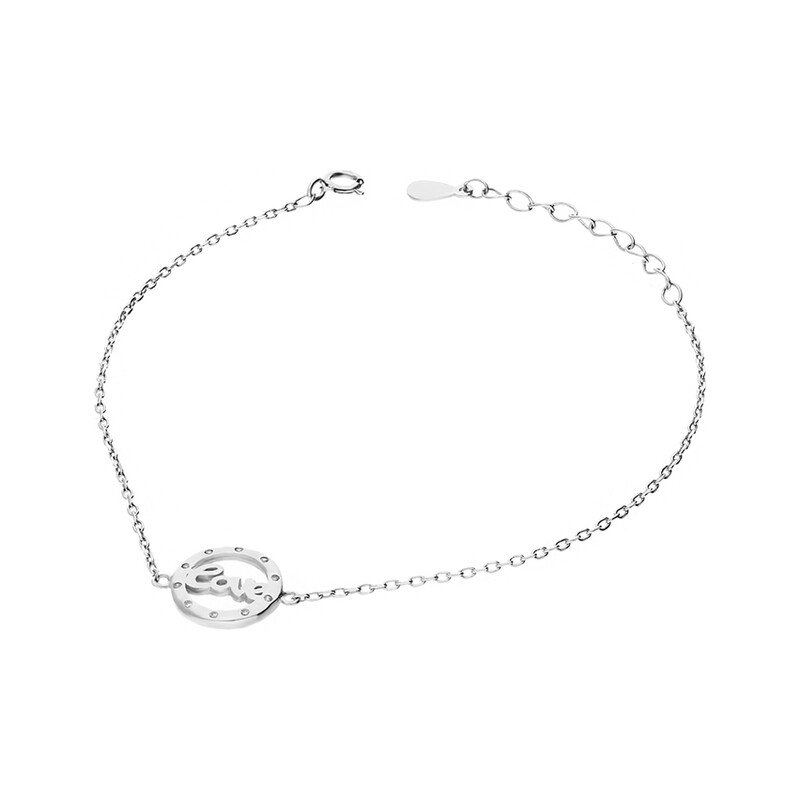 Bransoleta srebrna napis LOVE w kółku/rolo nr. A0 038 LOVE w kółku próba 925