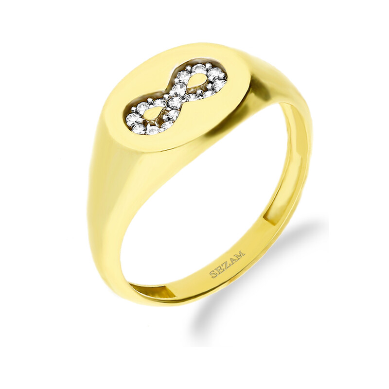 Pierścionek infinity cyr.owal -sygnecik GS P-YB-G1R193710-CZ próba 375