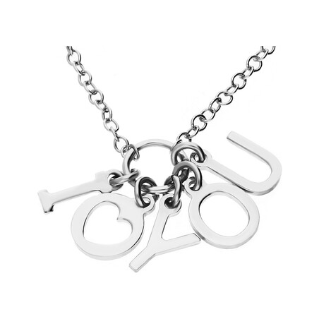 Naszyjnik sRebRny z I LOve YOu na kółku/ROlO nR RT CL22062 ROD pRóba 925