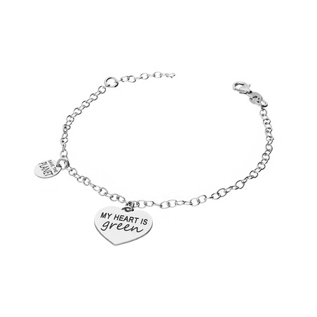 Bransoleta PLANET my heart is green/rolo TA BRT9551 próba 925