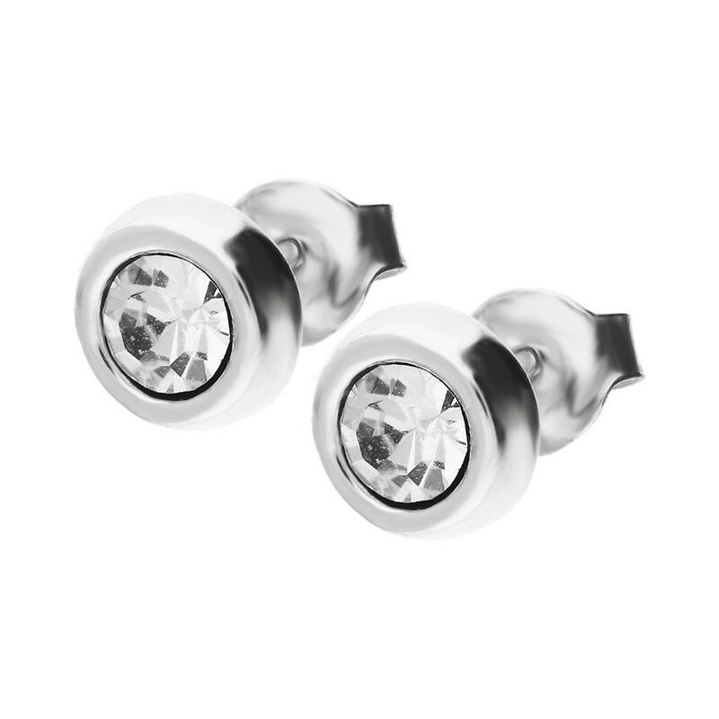 Kolczyki cyrkonia 5mm w srebrnej oprawie/sztyft SZ SG-054-KS4-S próba 925