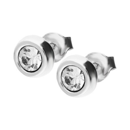 Kolczyki cyrkonia 5mm w srebrnej oprawie/sztyft SZ SG-054-KS4-S próba 925