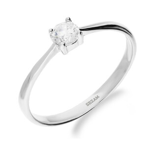 Pierścionek cyrkonia 4ł 4mm soliter HS948 próba 925