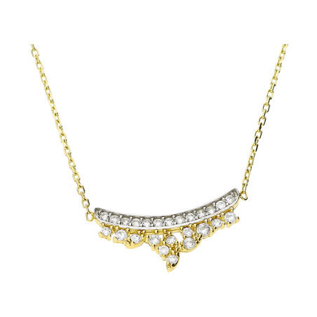 Naszyjnik złoty kolijka z cyrkoniami nr MZ T23-PN-1290-YW-CZ próba 585   