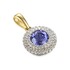 Zawieszka złota z diamentami i tanzanitem nr AW 57736 YW-TA okr.Markiza 2r