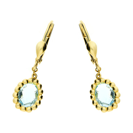 Kolczyki złote topaz imitacja/bigiel zam. nr. AR KR(5-2)E0523-SB próba 585