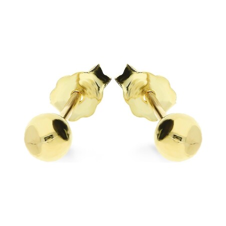 Kolczyki kulka dm 5mm złocona/sztyft NI próba 925