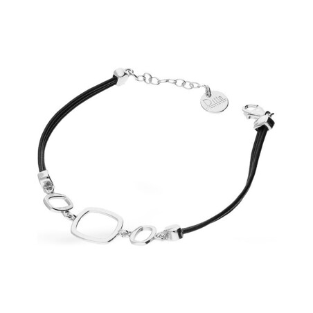 Bransoleta srebrna na rzemieniu nr ZJ 006-INF-R