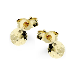 Kolczyki złote kulki 4 mm grawerowane disco zapinane na sztyft