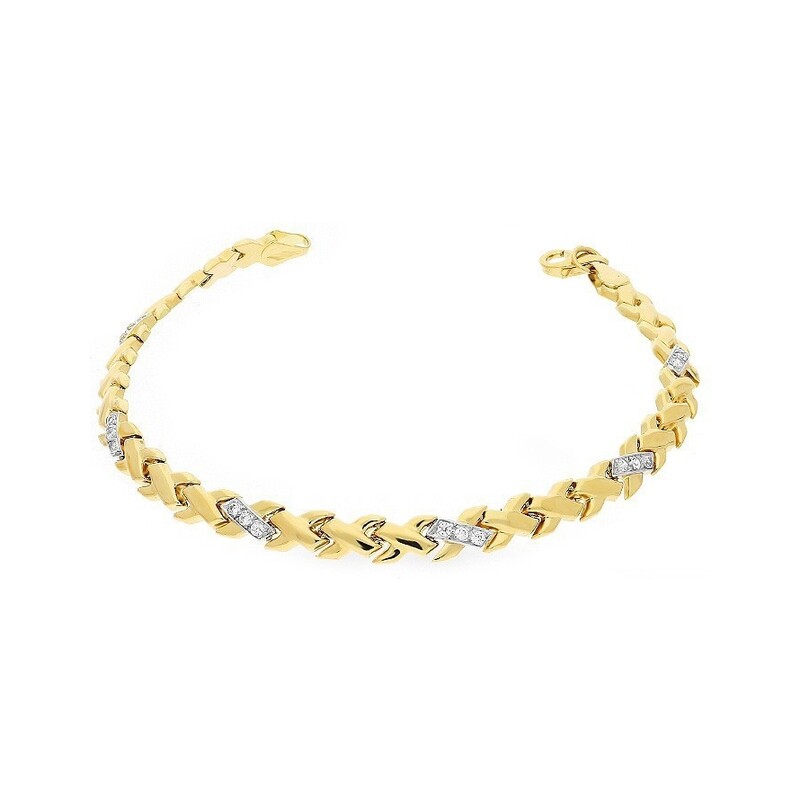 Bransoleta złota Stampato z cyrkoniami nr OS 193-Z008 Au 585