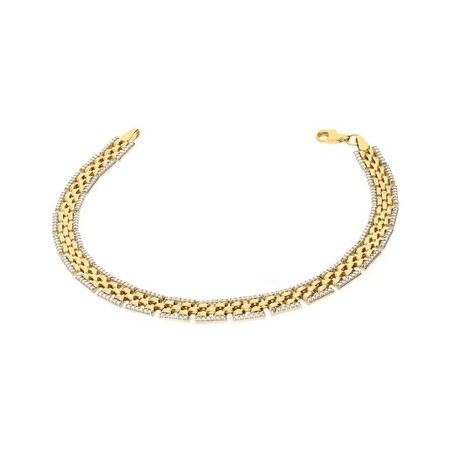 Bransoleta złota taśma z cyrkoniami AR 201773-YW-FCZ próba 585