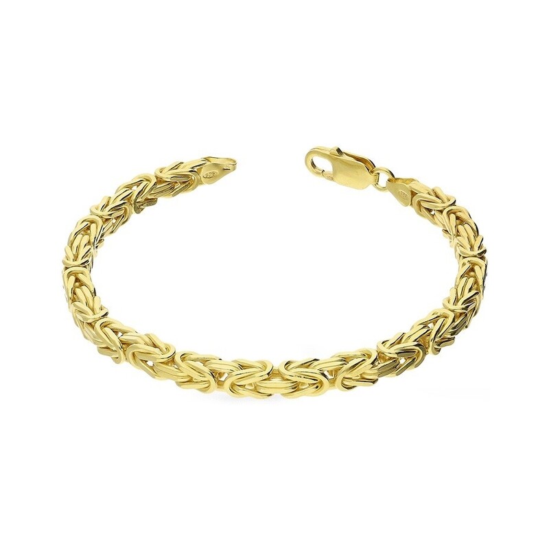 Bransoleta srebrna pozłacana splot królewski