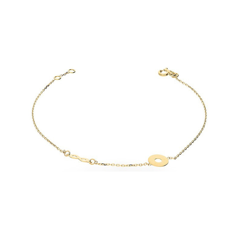 Bransoleta złota dysk+infinity/anker nr MZ T23-BX-3035 próba 375