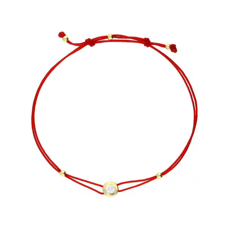 Bransoletka zlota sznurkowa z cyrkonią nr LP 34U25-B0048-Y-IP próba 585