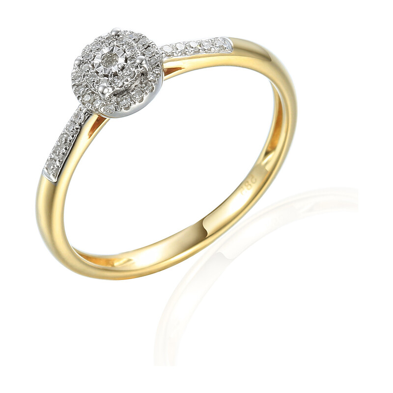 Pierścionek zaręczynowy ze złota z diamentami Mirage bis-0,11ct AW 77472 YW próba 585