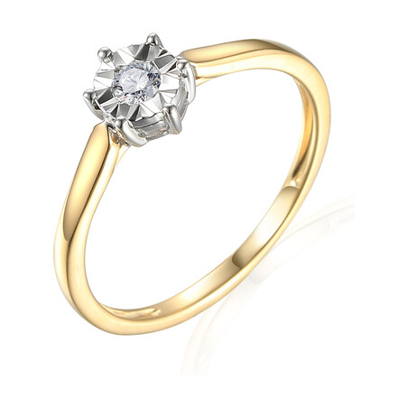 Pierścionek Zaręczynowy Soliter 0,08ct AW 38499 YW próba 585