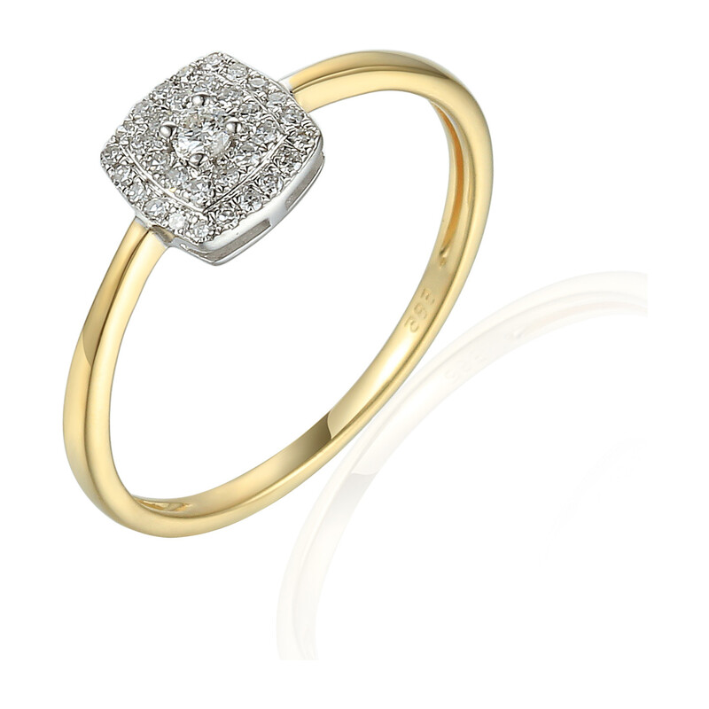 Pierścionek złoty z diamentami 0,15ct AW 45732 YW próba 585 SWEET