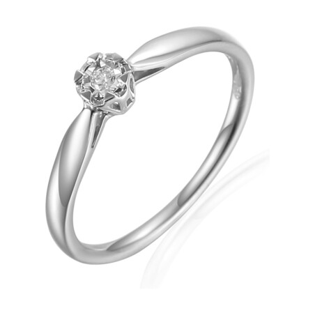 Pierścionek zaręczynowy z białego złota z diamentem - JubilerSezam.pl