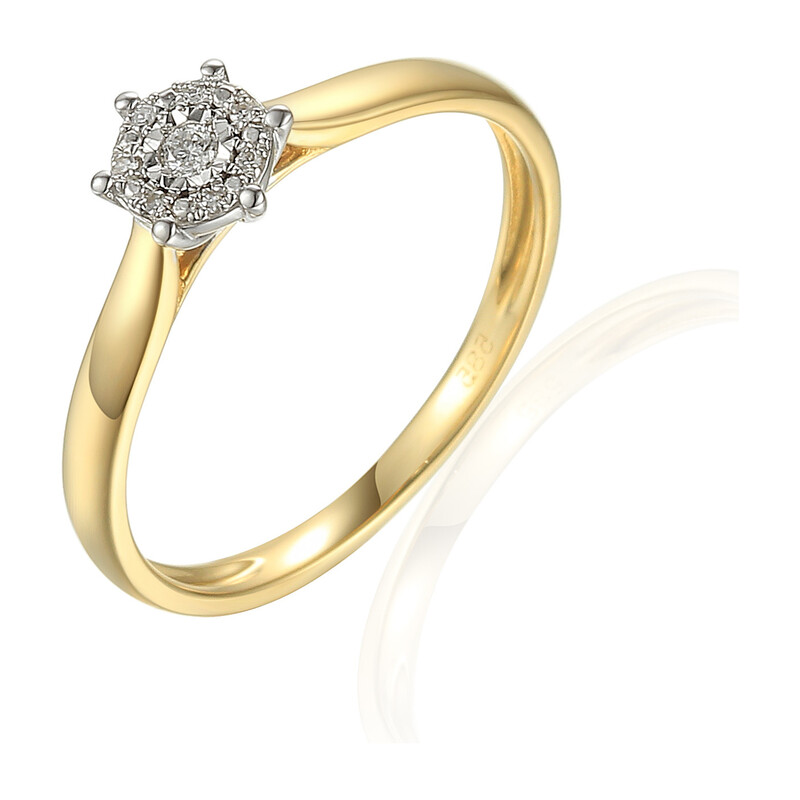 Pierścionek Zaręczynowy z diamentami Mirage AW 69379 YW próba 585
