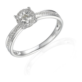 Pierścionek z białego złota Mirage z diamentami AW 55159 W próba 585