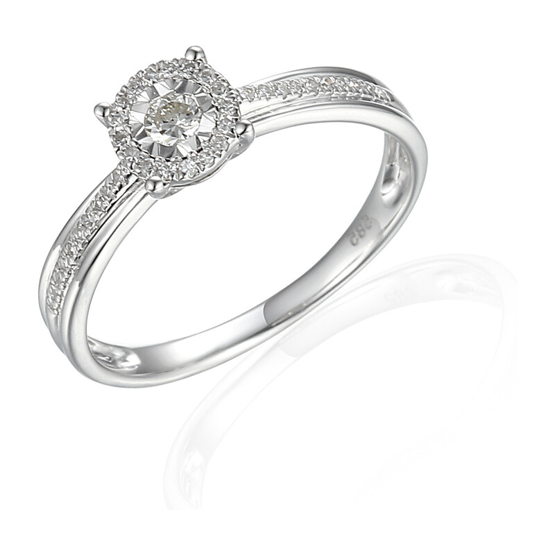 Pierścionek z białego złota Mirage z diamentami AW 55159 W próba 585