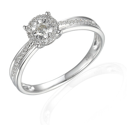 Pierścionek z białego złota Mirage z diamentami AW 55159 W próba 585