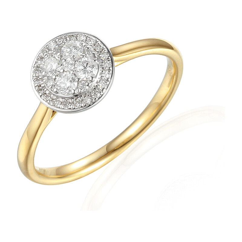 Pierścionek ze złota z diamentami AW 61528 YW próba 585