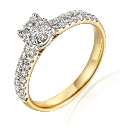 Pierścionek złoty z diamentami AW 62762 YW próba 585