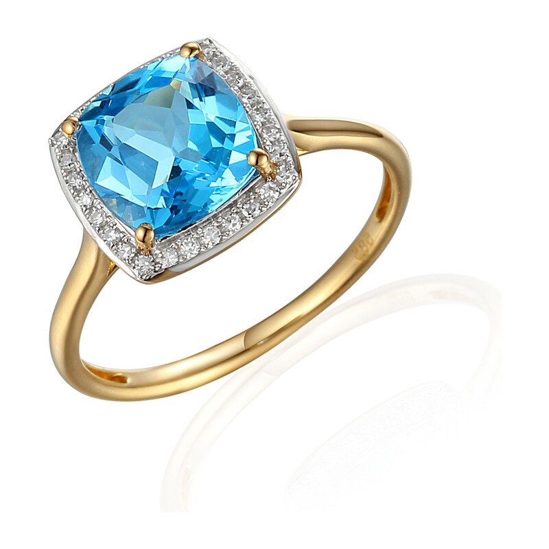 Pierścionek zaręczynowy z topazem AW 62906 Y-TO CUSHION próba 585