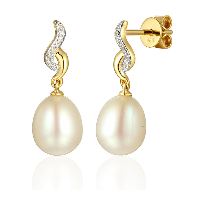 Kolczyki z perłą i diamentami Venezia AW 55719 Y perła Venezia próba 585