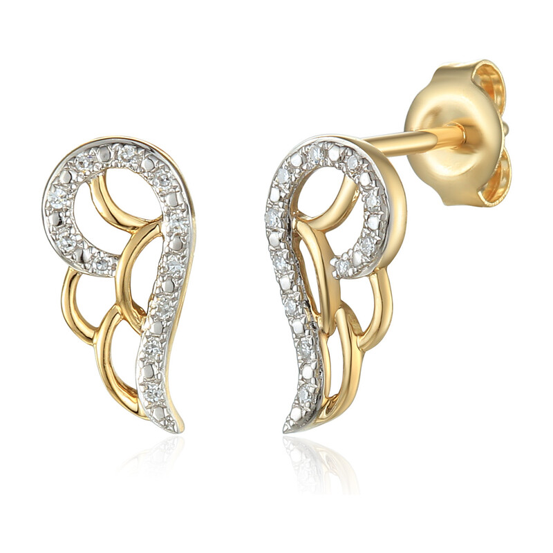 Kolczyki 0,04ct skrzydło ażur/sztyft AW 71615 Y próba 585