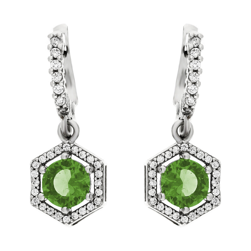 Komplet srebrny zultanit w kształcie ośmiokąta nr SR Z5 próba 925