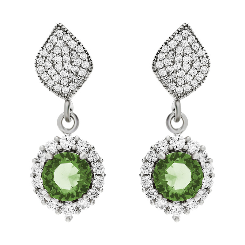 Kolczyki srebrne zultanit w kształcie koła nr SR Z1 próba 925