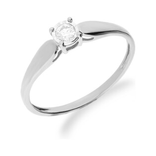 Pierścionek zaręczynowy z diamentem SOLITER Magic  KU 4074 białe złoto próba 585