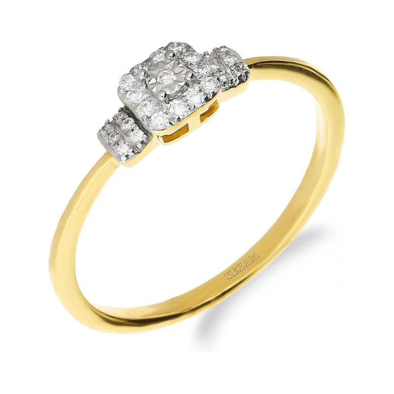 Pierścionek zaręczynowy z diamentami MIRAGE nr NF JRI-972 próba 585