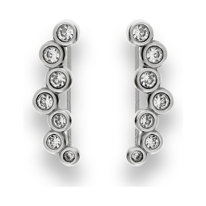 Kolczyki srebrne nausznice z cyrkoniami nr SZ SG-011-KN-S próba 925