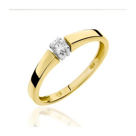 Pierścionek SOLITER PŁ 4ł-0,10ct RS0025 próba 585