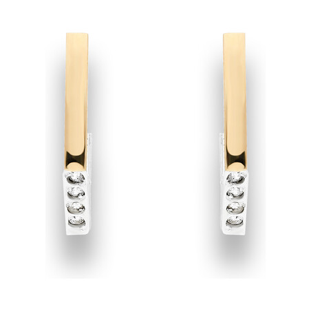 Kolczyki srebrne ze złotą blaszką w kształcie pałki nr C 621_AU375 blaszka rose