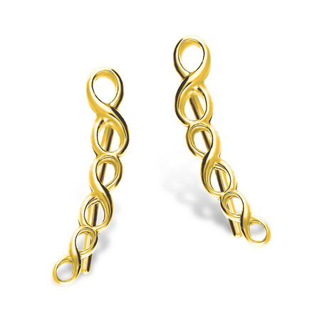 Kolczyki pozłacane na płatek z znakiem nieskończoności  SZ SG-001-KN-Z próba 925