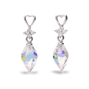 Kolczyki srebrne SPARK z kryształami Swarovskiego Twisted Drop CQ KC654012AB próba 925