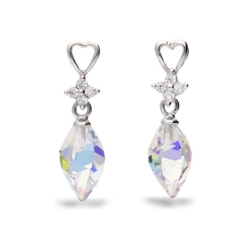 Srebrne kolczyki Swarovski Twisted Drop Spark pr. 925 - JubilerSezam.pl