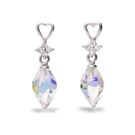 Kolczyki srebrne SPARK z kryształami Swarovskiego Twisted Drop CQ KC654012AB próba 925