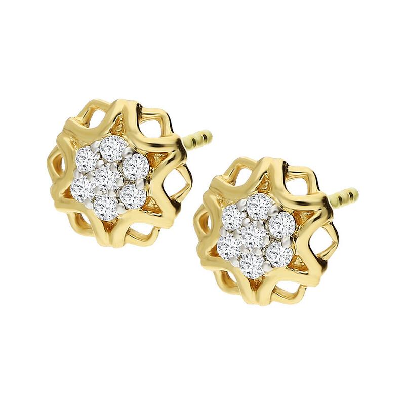 Kolczyki złote z diamentami nr NF JEI-452 próba 585