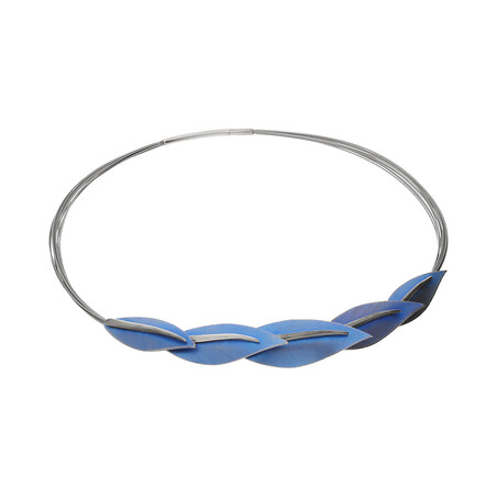 Naszyjnik tytanowe liście na stalowych linkach AG ARTIS A.Głodowski 416 próba 925