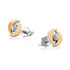 Kolczyki srebrne z złotą blaszką i cyrokonią DC 401_AU375 blaszka rose